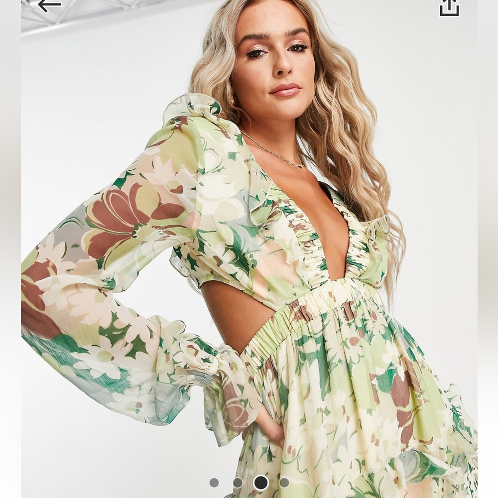 ASOS DESIGN tiered ruffle midi dress with elastic waist